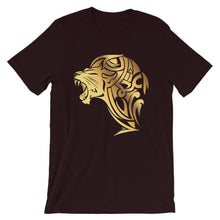 Load image into Gallery viewer, Short-Sleeve UnFazed Gold Lion T-Shirt - Black - UnFazed Tees
