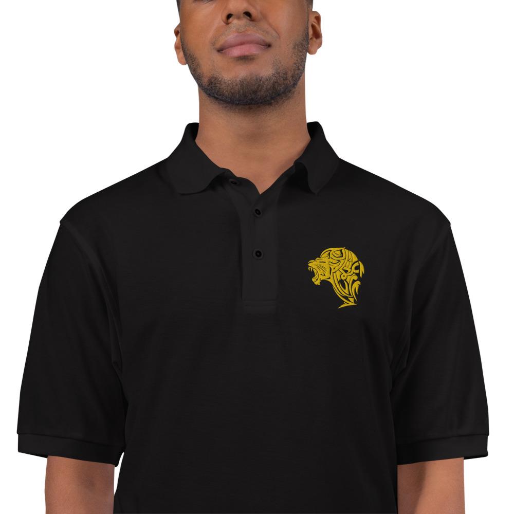 Men's UnFazed Lion Premium Polo - Black - UnFazed Tees