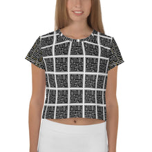 Load image into Gallery viewer, All-Over Print Crop Tee - White with Pattern - UnFazed Tees
