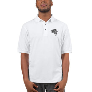 Men's UnFazed Lion Premium Polo - White - UnFazed Tees