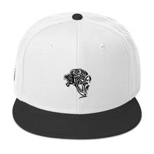 Load image into Gallery viewer, White &amp; Black Snapback Lion Hat - UnFazed Tees
