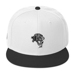 White & Black Snapback Lion Hat - UnFazed Tees