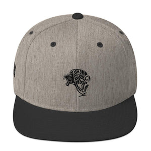 Heather Grey & Black Snapback Lion Hat - UnFazed Tees