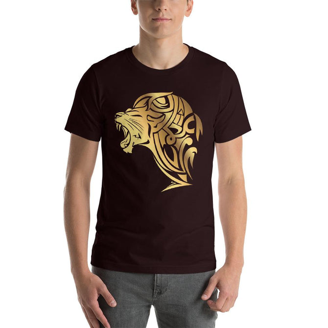 Short-Sleeve UnFazed Gold Lion T-Shirt - Black - UnFazed Tees