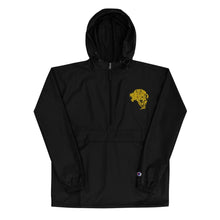 Load image into Gallery viewer, Women&#39;s Embroidered Champion Packable Jacket - Black - UnFazed Tees
