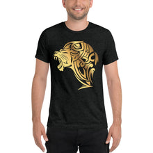 Load image into Gallery viewer, Short sleeve tri-blend Lion t-shirt - Charcoal Black - UnFazed Tees
