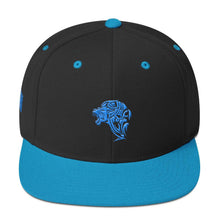 Load image into Gallery viewer, Black Aqua Snapback Lion Hat - UnFazed Tees
