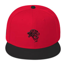 Load image into Gallery viewer, Lion Red &amp; Black Snapback Hat - UnFazed Tees
