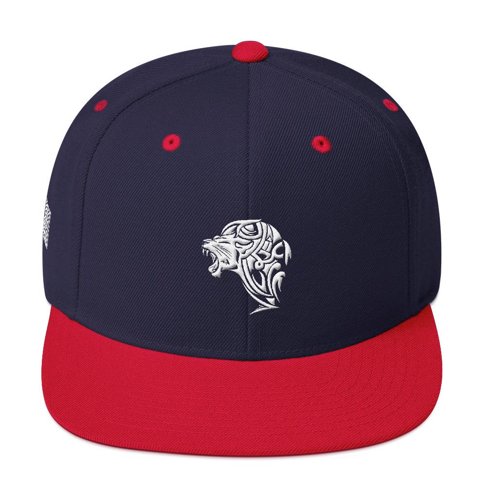 Navy Red Snapback Lion Hat - UnFazed Tees