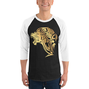 3/4 sleeve raglan shirt - Black/White - UnFazed Tees