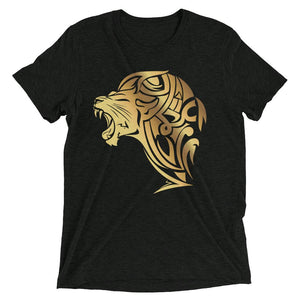 Short sleeve tri-blend Lion t-shirt - Charcoal Black - UnFazed Tees