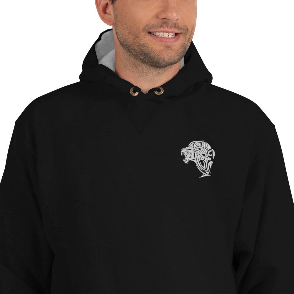 Champion Embroidered Winter Lion Hoodie - Black - UnFazed Tees