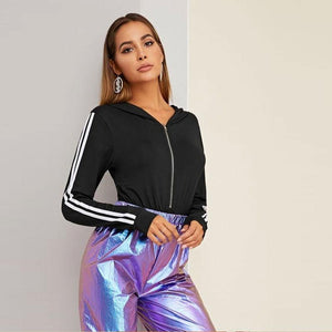 Adida Zipper Jogger Bodysuit - Black - UnFazed Tees