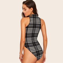 Load image into Gallery viewer, Park Avenue Bodysuit - Black and White Plaid - UnFazed Tees
